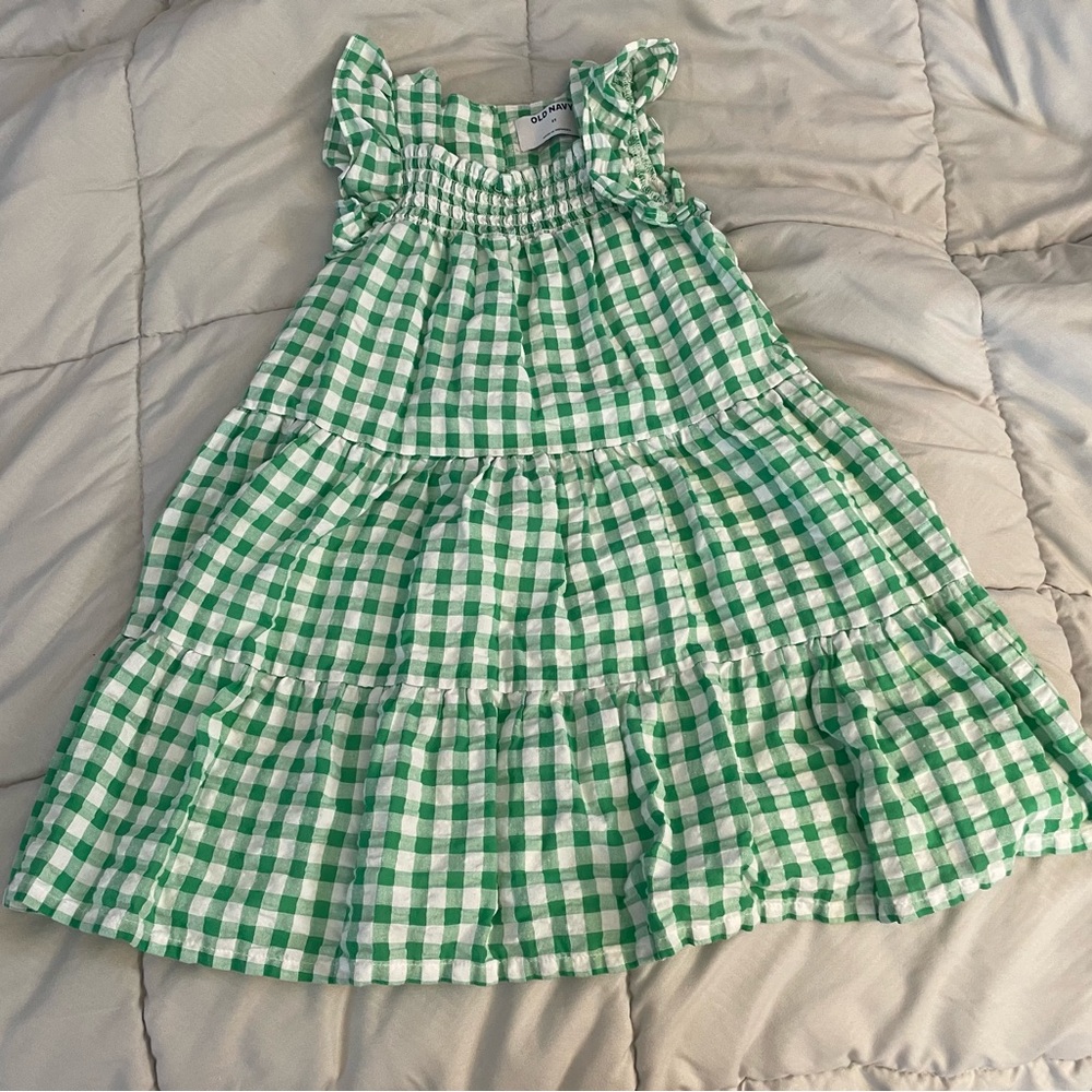 Green and White Ruffled Sundress